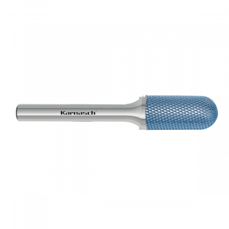 Борфреза Karnasch цилиндр со сферическим концом, покрытие BlueTec, насечка HP-11 micro арт. 11-6082