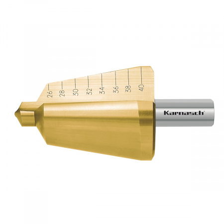 Коническое сверло Karnasch 26-40 мм с покрытием Tin-Gold арт. 21.3017