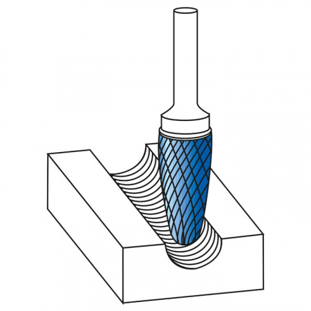 Борфреза Karnasch закругленная парабола, покрытие BlueTec, насечка HP-1 арт. 11-5057