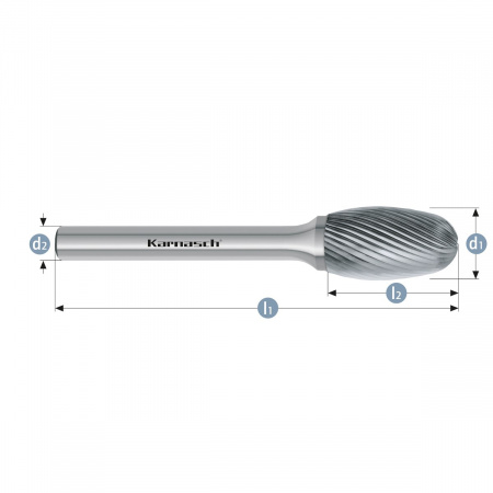 Борфреза Karnasch овал, насечка HP-5 арт. 11-3043