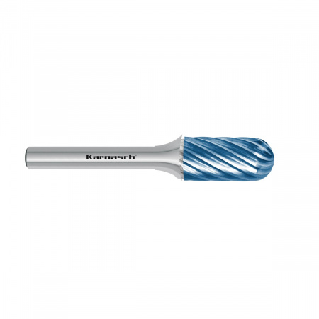 Борфреза Karnasch цилиндр со сферическим концом, покрытие BlueTec, насечка HP-9 арт. 11-6033