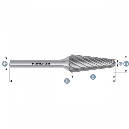 Борфреза Karnasch закругленный конус, насечка HP-9 арт. 11-4039