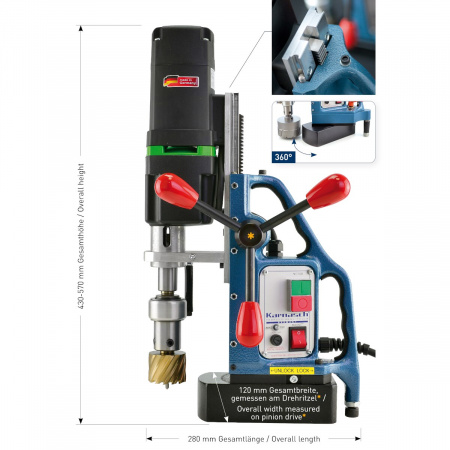 Магнитный сверлильный станок Karnasch KAS 50 BLUE-MAG арт. 20.8024-010