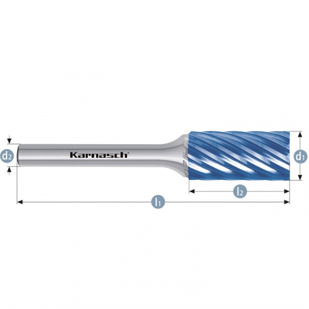 Борфреза Karnasch с гладким торцом, покрытие BlueTec, насечка HP-9 арт. 11-6031