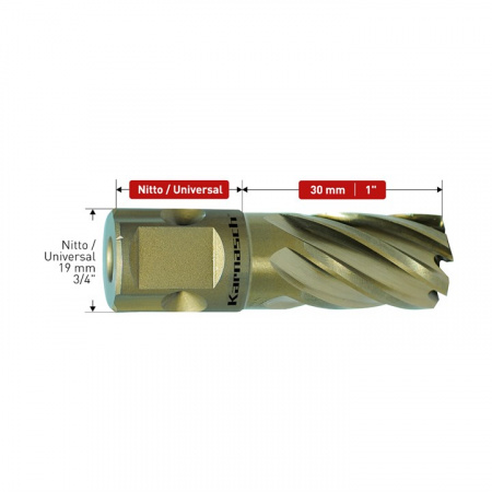 Корончатое сверло Karnasch Gold Line HSS-XE, длина 30, хвостовик Nitto/Uni арт. 20-1240