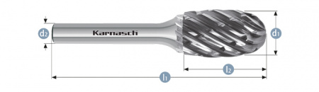 Борфреза Karnasch овал, насечка HP-8 арт. 11-4045