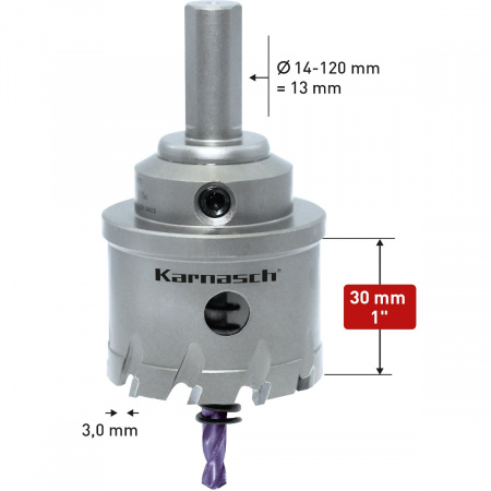 Твердосплавная коронка Karnasch Power Max 20 в сборе арт. 20-1015