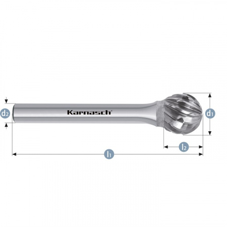 Борфреза Karnasch сфера, насечка HP-9 арт. 11-4034