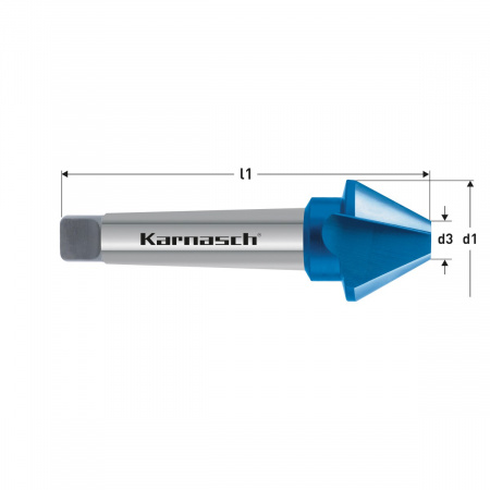 Зенкер Karnasch 60°, хвостовик КМ 3, покрытие BlueTec арт. 40.3035