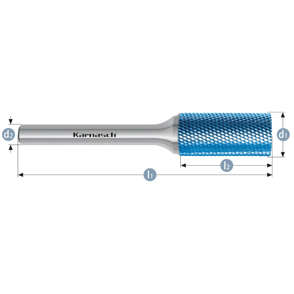Борфреза Karnasch с гладким торцом, покрытие BlueTec, насечка HP-11 micro арт. 11-6080