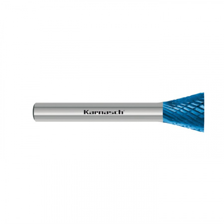 Борфреза Karnasch перевернутый конус, покрытие BlueTech, насечка HP-3 арт. 11-5096