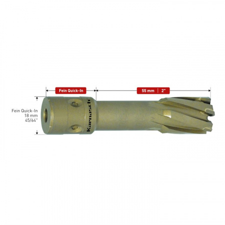 Корончатое сверло Karnasch Hard Line, длина 55, хвостовик Fein Quick-In арт. 20-1148