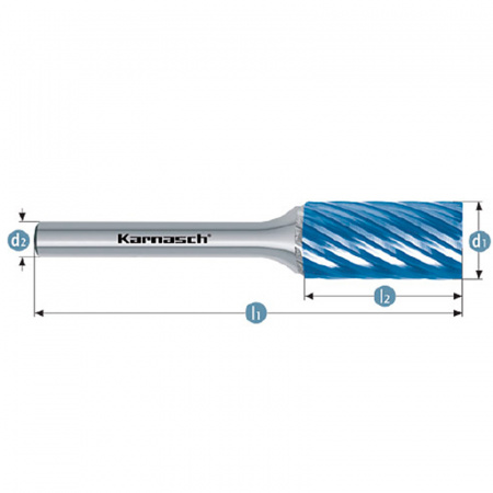 Борфреза Karnasch с торцовыми зубьями, покрытие BlueTec, насечка HP-9 арт. 11-6032