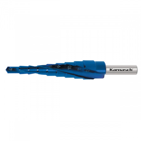 Ступенчатое сверло Karnasch Ø4-12 мм с покрытием Blue Dur арт. 20.1447