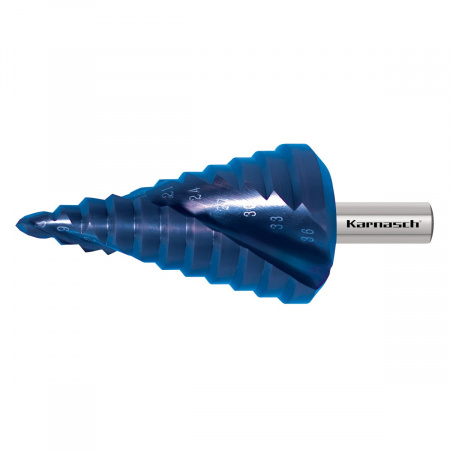 Ступенчатое сверло Karnasch Ø6-36 мм с покрытием Blue Dur арт. 20.1450