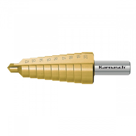 Ступенчатое сверло Karnasch Ø12-20 мм с покрытием Tin-Gold арт. 21.3009
