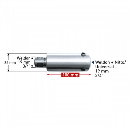 Удлинитель Karnasch 100 мм, Weldon 19