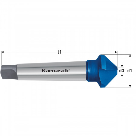 Зенкер Karnasch 90° из стали HSS-XE, покрытие BlueTec, хвостовик Конус Морзе арт. 20.1795