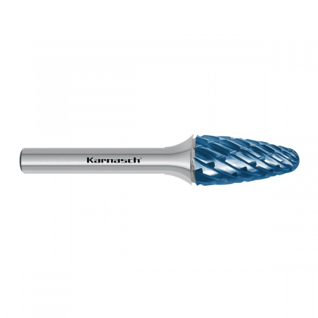 Борфреза Karnasch закругленная парабола, покрытие BlueTec, насечка HP-8 арт. 11-6046