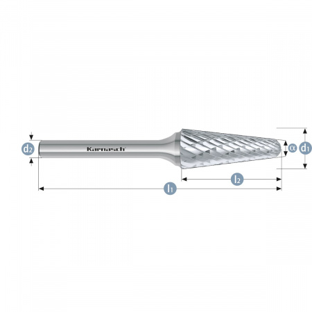 Борфреза Karnasch закругленный конус, насечка HP-6 арт. 11-3084